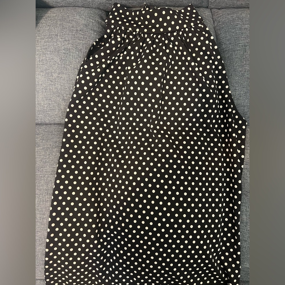 Michael Kors Black and Cream Polka Dot Top